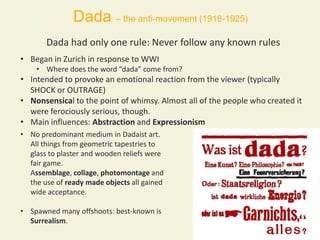 Modernism fauvism, cubism, dada | PPTX