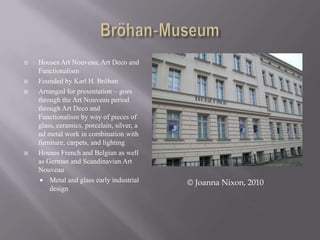 Built toward the growing industrial industry, the building gives “architectural dignity” to a workplace by adding a monumental glass and iron frame over the building with the help of trusses.http://upload.wikimedia.org/wikipedia/commons/thumb/4/4a/AEG_by_Peter_Behrens.jpg/800px-AEG_by_Peter_Behrens.jpg