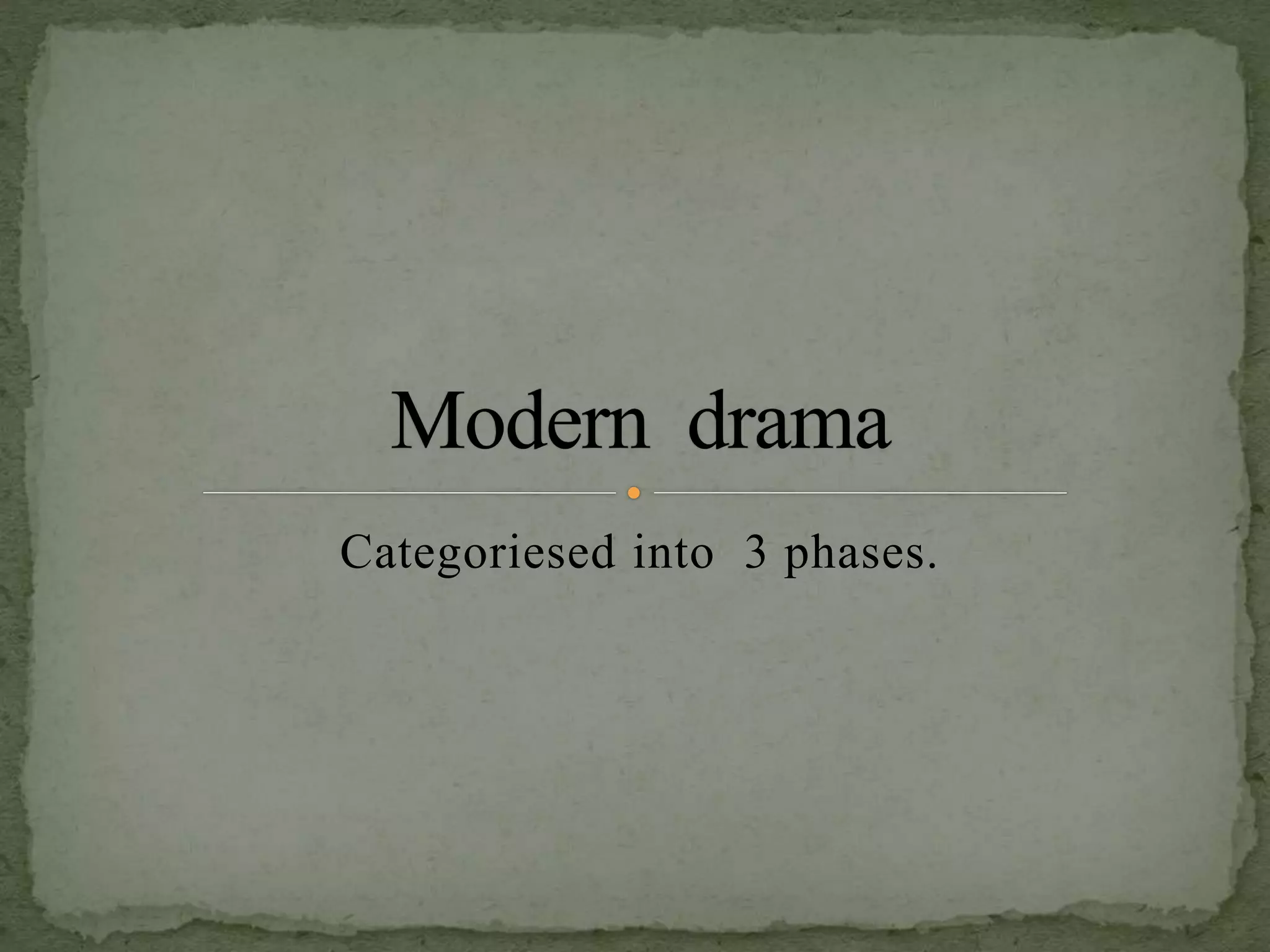 Categoriesed into 3 phases.
 