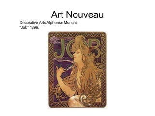 Art Nouveau
Decorative Arts Alphonse Muncha
“Job” 1896.
 