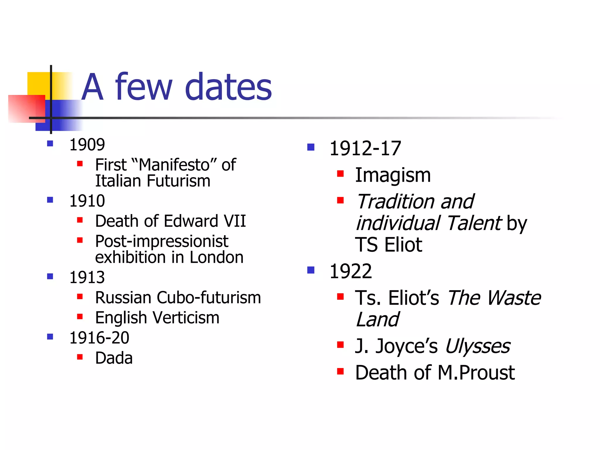 Modernism In Literature | PPT