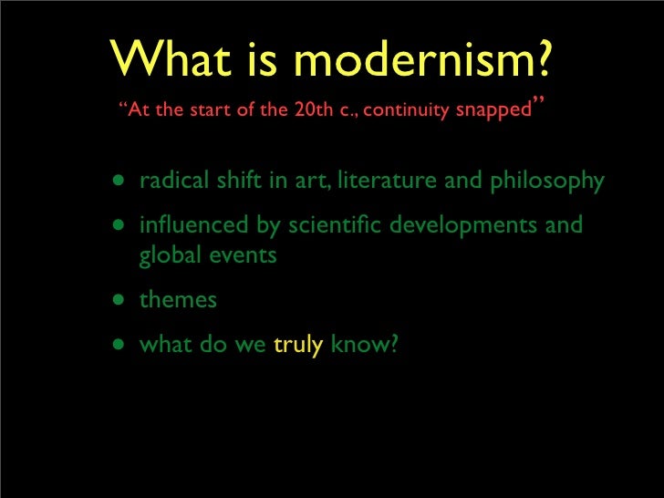 Modernism Lecture