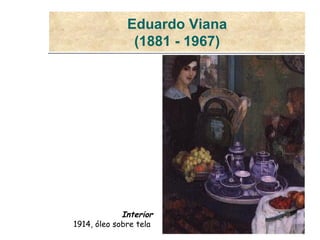 Eduardo Viana (1881 - 1967) Interior 1914, óleo sobre tela   