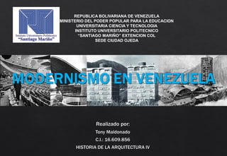 REPUBLICA BOLIVARIANA DE VENEZUELA
MINISTERIO DEL PODER POPULAR PARA LA EDUCACION
UNIVERSITARIA CIENCIA Y TECNOLOGIA
INSTITUTO UNIVERSITARIO POLITECNICO
“SANTIAGO MARIÑO” EXTENCION COL
SEDE CIUDAD OJEDA
 