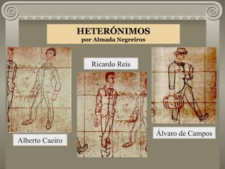 Alberto Caeiro HETERÓNIMOS por Almada Negreiros Ricardo Reis Álvaro de Campos 