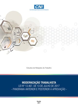 Brasília
2017
MODERNIZAÇÃO TRABALHISTA
LEI Nº 13.467, DE 13 DE JULHO DE 2017
- PANORAMA ANTERIOR E POSTERIOR À APROVAÇÃO -
Estudos de Relações do Trabalho
 