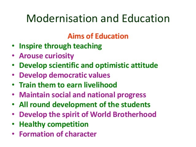 assignment on education and modernization