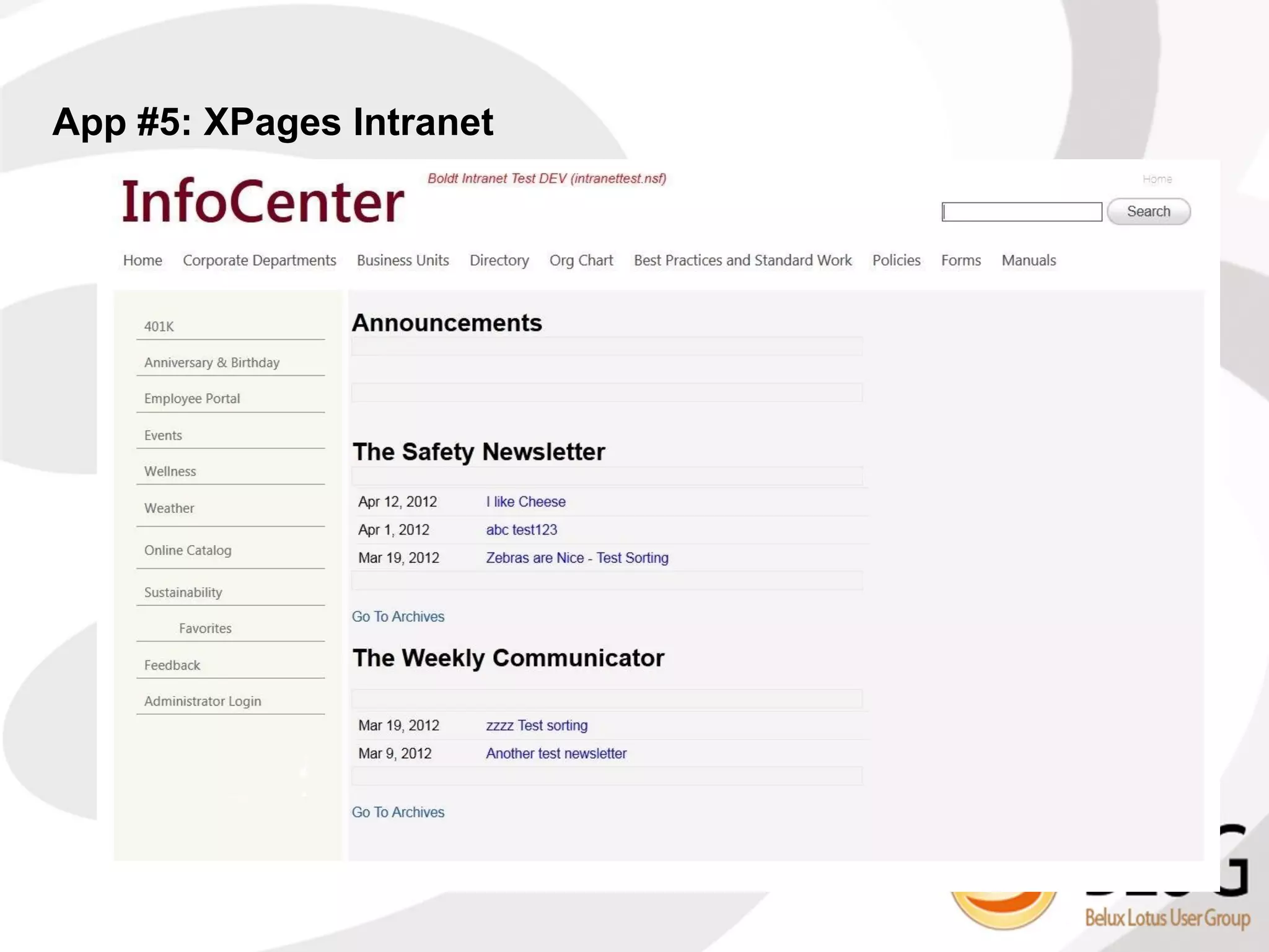 App #5: XPages Intranet
 