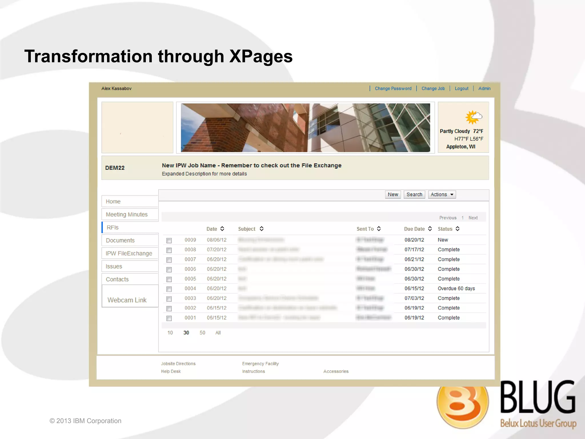 Transformation through XPages




  © 2013 IBM Corporation
 