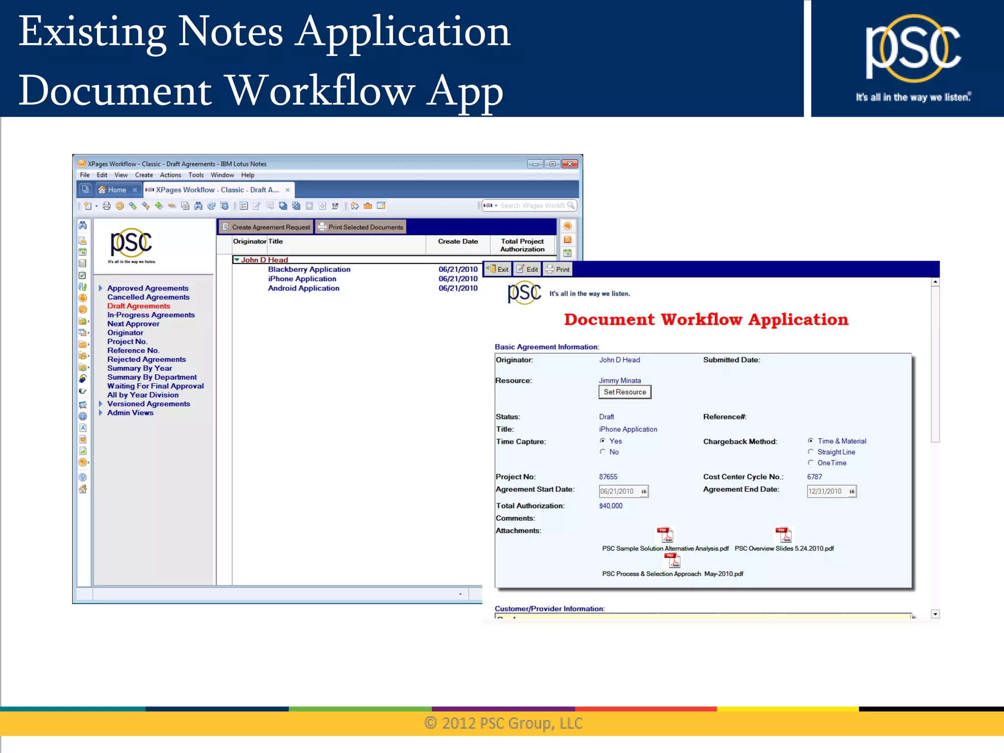 Existing Notes Application
Document Workflow App
 