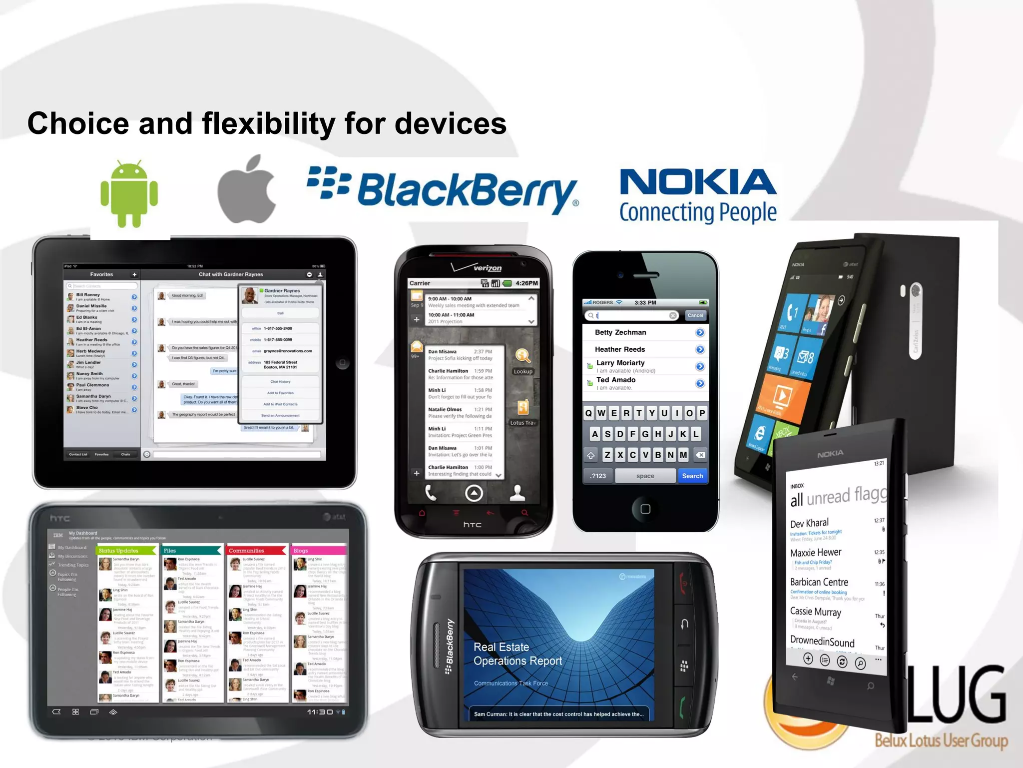Choice and flexibility for devices




    © 2013 IBM Corporation
 