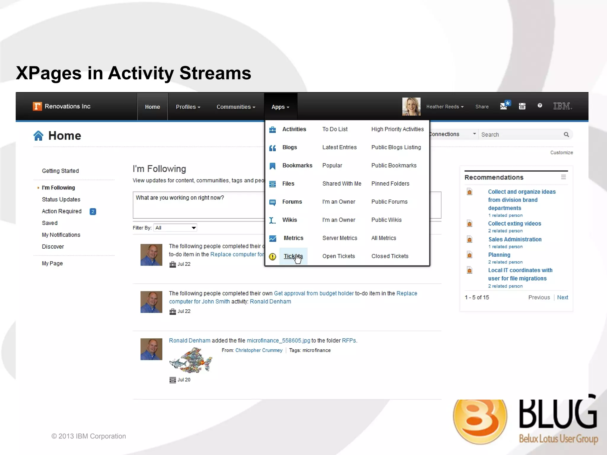 XPages in Activity Streams




   © 2013 IBM Corporation
 