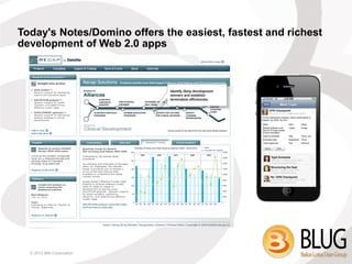 Today's Notes/Domino offers the easiest, fastest and richest
development of Web 2.0 apps




  © 2013 IBM Corporation
 