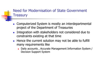 State Modernization Modernization Of State Government Treasury | PPTX