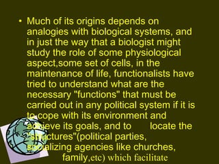 • Much of its origins depends on
analogies with biological systems, and
in just the way that a biologist might
study the r...