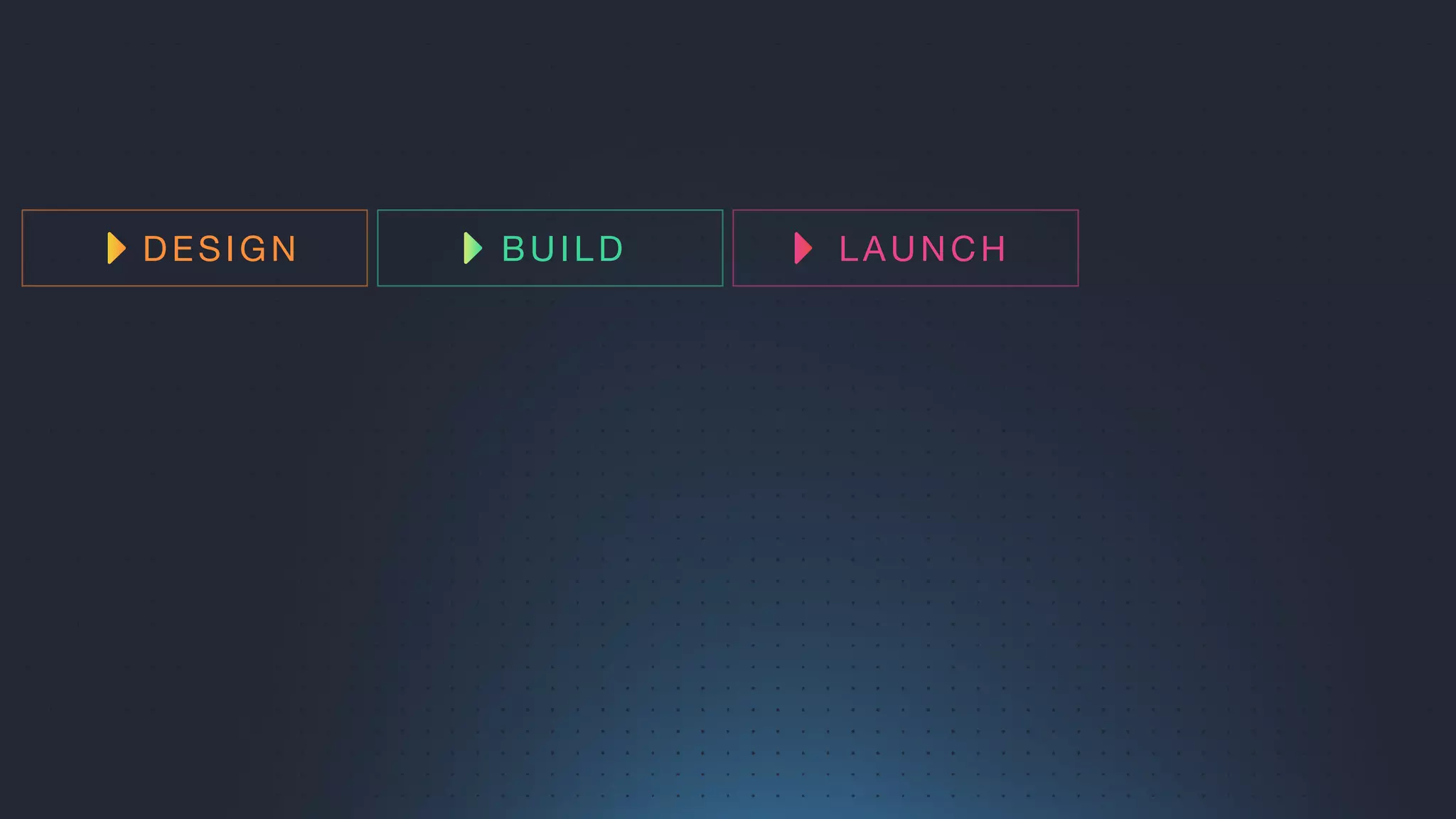 LAUNCHBUILDDESIGN
PRAY
EXPERIMENT
ITERATE
 