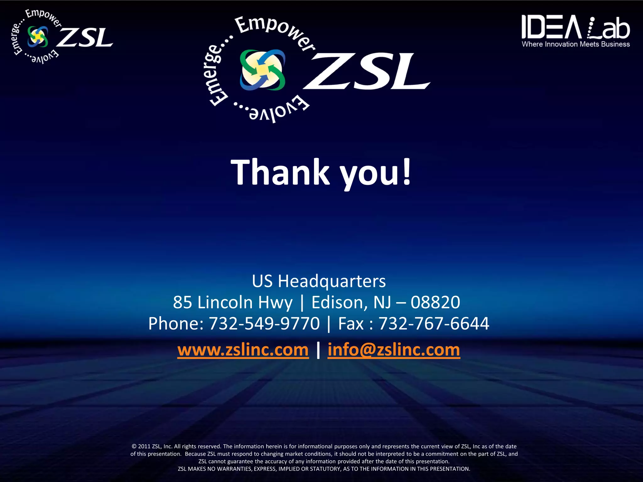 www.zslinc.com | info@zslinc.com
 