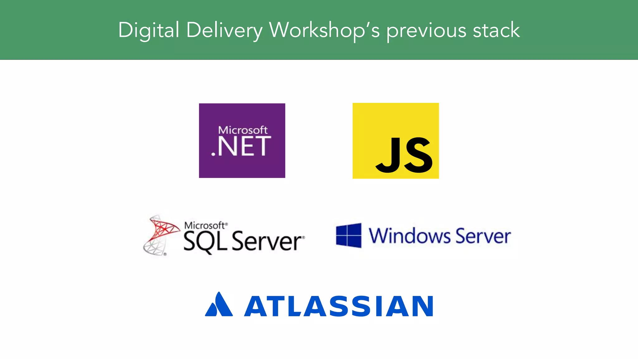 Digital Delivery Workshop’s previous stack
 