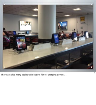 21
There are also many tables with outlets for re-charging devices.
 