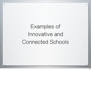 Examples of
Innovative and
Connected Schools
63
 
