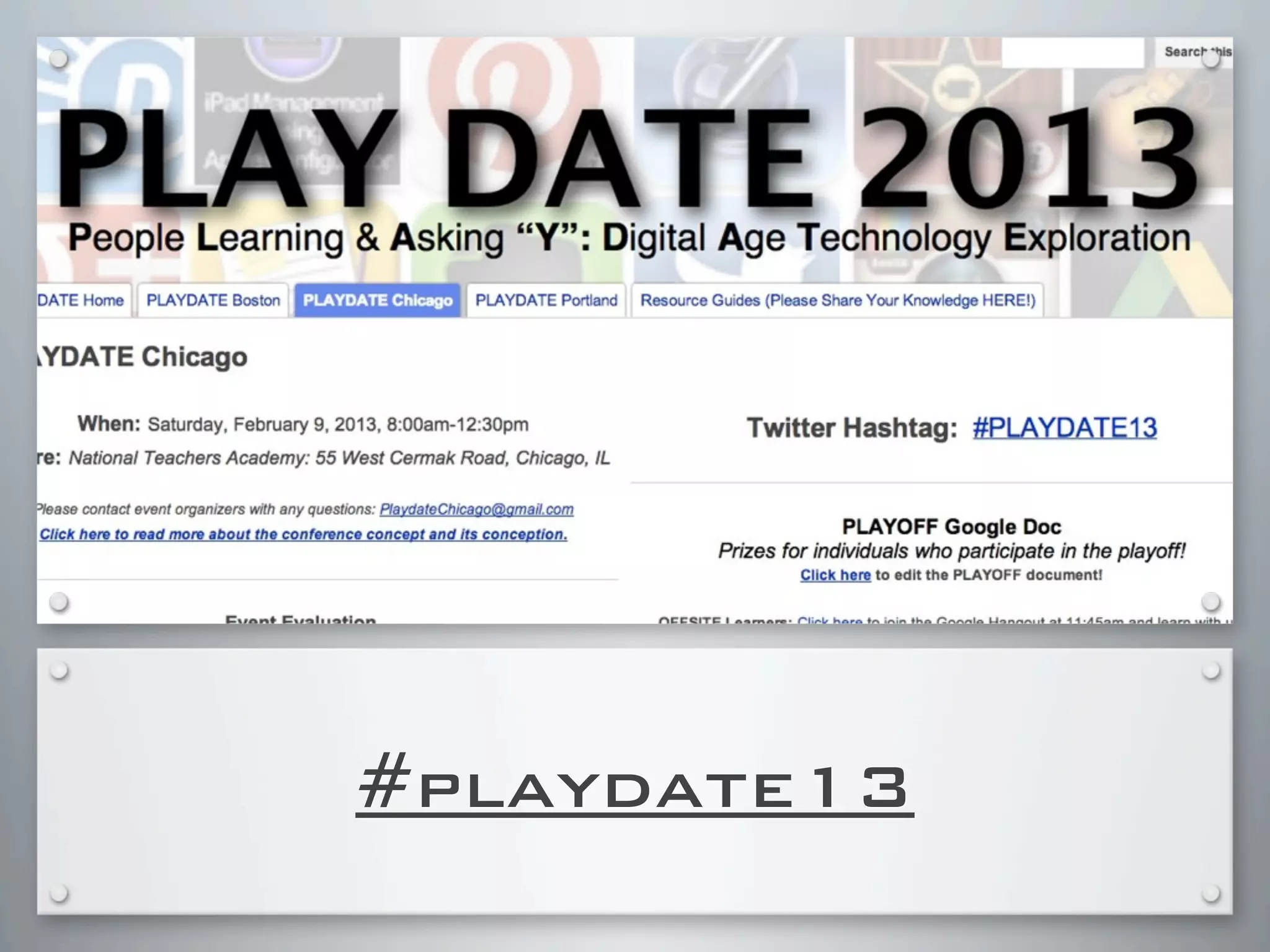 #playdate13
 