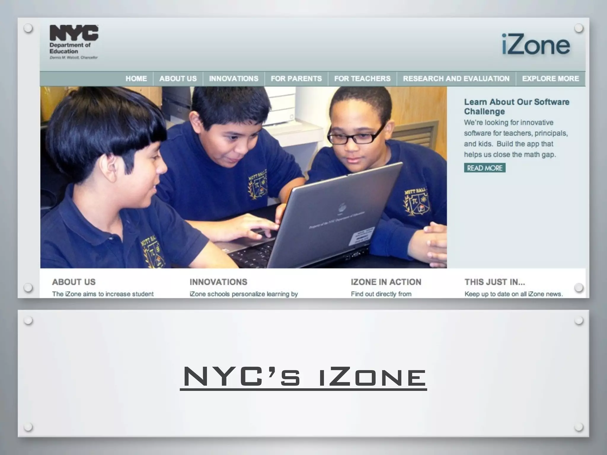 NYC’s iZone
 