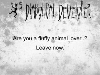 Are you a fluffy animal lover..?
         Leave now.



                              2
 
