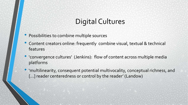 Modern Languages Approaches to Digital Culture | PPT