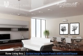 Home Living Area | Custom Image Acoustic Panels with Exposed Frames
 