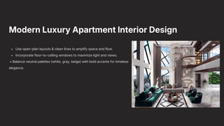 Modern Luxury Apartment Interior Design: Blending Comfort with ...
