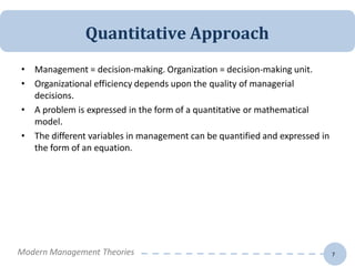 MODERN MANAGEMENT THEORIES | PPTX