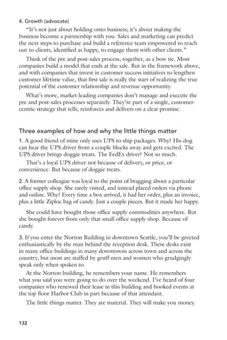 7. Comfortability with customers directly 
Does your sales operations team speak with customers regularly? I’m 
constantly surprised at how many sales ops teams either don’t have regular 
contact with customers and prospects, or (worse) lack the skills to effectively 
communicate with customers when they do. Sales ops should understand 
the customer and their environment as well as the sales team, and should be 
proactive in addressing “operational” issues such as contracts, procurement, 
onboarding issues and more. Yes, the sales rep can do most or all of this. 
But, as a member of the rep and company’s team, sales ops can more 
proactively manage these operational issues and allow the rep to get back to 
selling. 
8. Ownership of templates and collateral inventory, consistency, access 
In most organizations, document management is a constant issue. There 
are too many sales support documents and customer-facing collateral pieces 
to choose from. Version control is a problem. And do you really want your 
reps spending 20 minutes looking for the New England Health Care case 
study? Sales ops can own management and organization of the collateral 
and template library, either in a shared-access drive or right within the CRM 
system. This means active management—pulling out old documents, working 
with sales reps and their managers to constantly improve accessibility and 
speed of use, etc. 
Three ways content marketing can make your sales team happy 
Too often, content marketing is driven by the marketing team with an eye 
towards traffic, SEO and social media value, without considering the direct 
role great content can have for the sales organization. And that value goes 
well beyond generating new leads. 
If planned and executed effectively, successful content marketing delivers 
on three specific sales organization priorities: 
1. Improve the quality of inbound responses. 
If your content is tightly mapped to the buying process and the buyer’s 
journey, your content can more directly and strategically address buyer 
needs, pain points, and symptoms that provide immediate value to the 
prospect but also drive interest and activity specifically from those who have 
a problem your product or service can solve. This is more than just gathering 
more information about leads in a registration form, or increasing response 
rates. Great content marketing strategy and execution (no matter what 
information you collect in a registration process) can deliver to the sales 
115 
 
