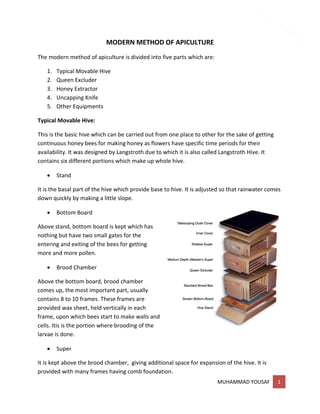 Modern method of apiculture - Apiculture - Beekeeping