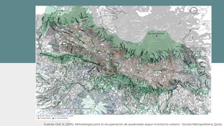 Fuente: Celi, N. (2015). Metodología para la recuperación de quebradas según el entorno urbano - Escala Metropolitana. Quito.
 