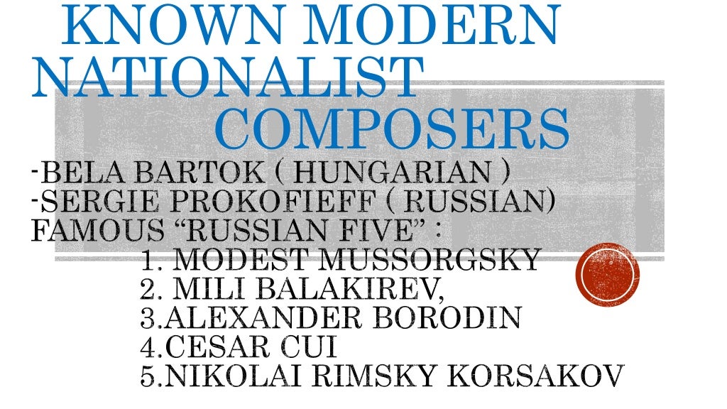 Modern Nationalism Music