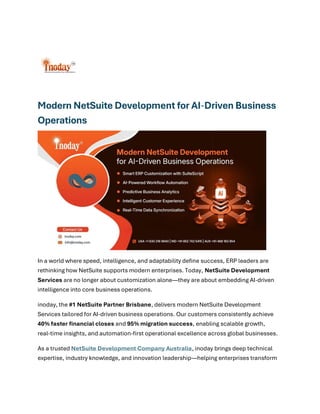 Modern NetSuite Development for AI Driven Business Operations. | PDF