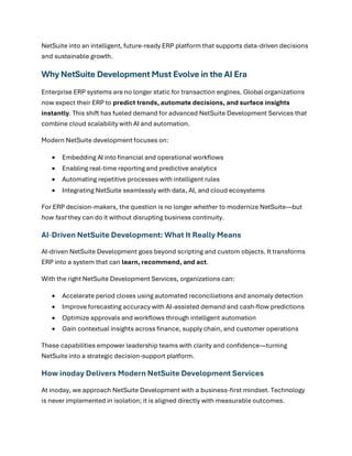 Modern NetSuite Development for AI Driven Business Operations. | PDF