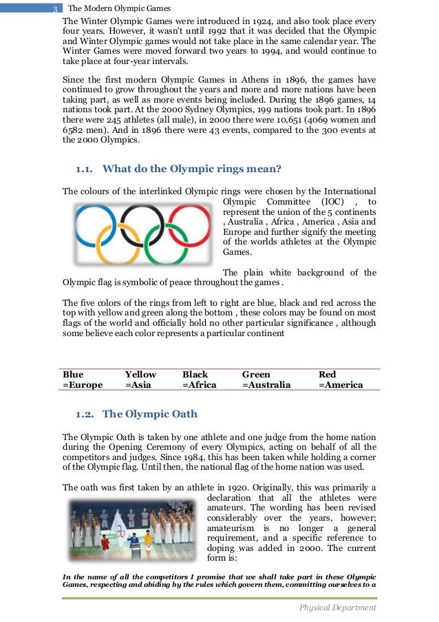Modern olympics games