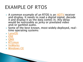 Popular Rtos Examples Modern operating system....... | PPTX