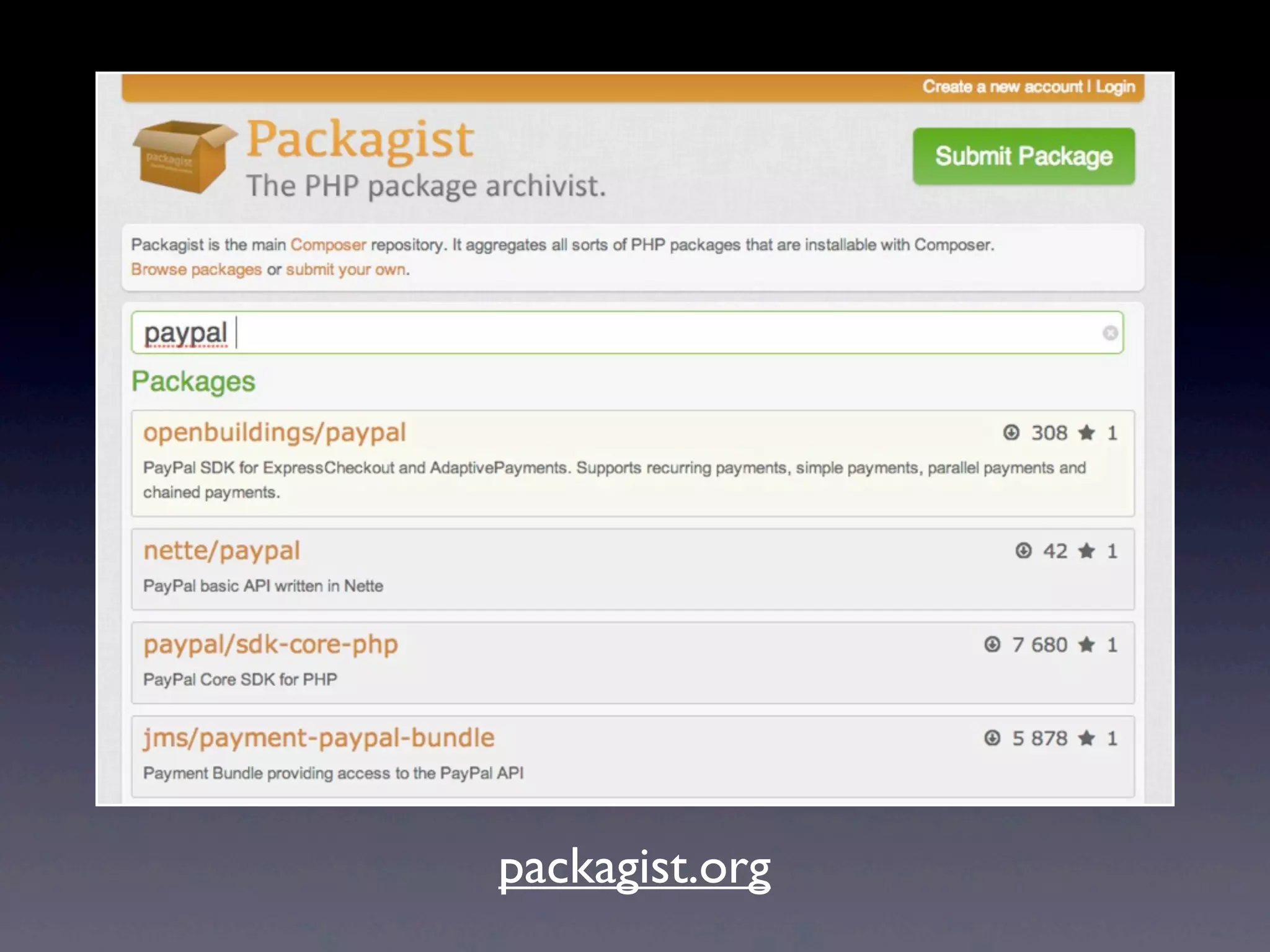 packagist.org
 