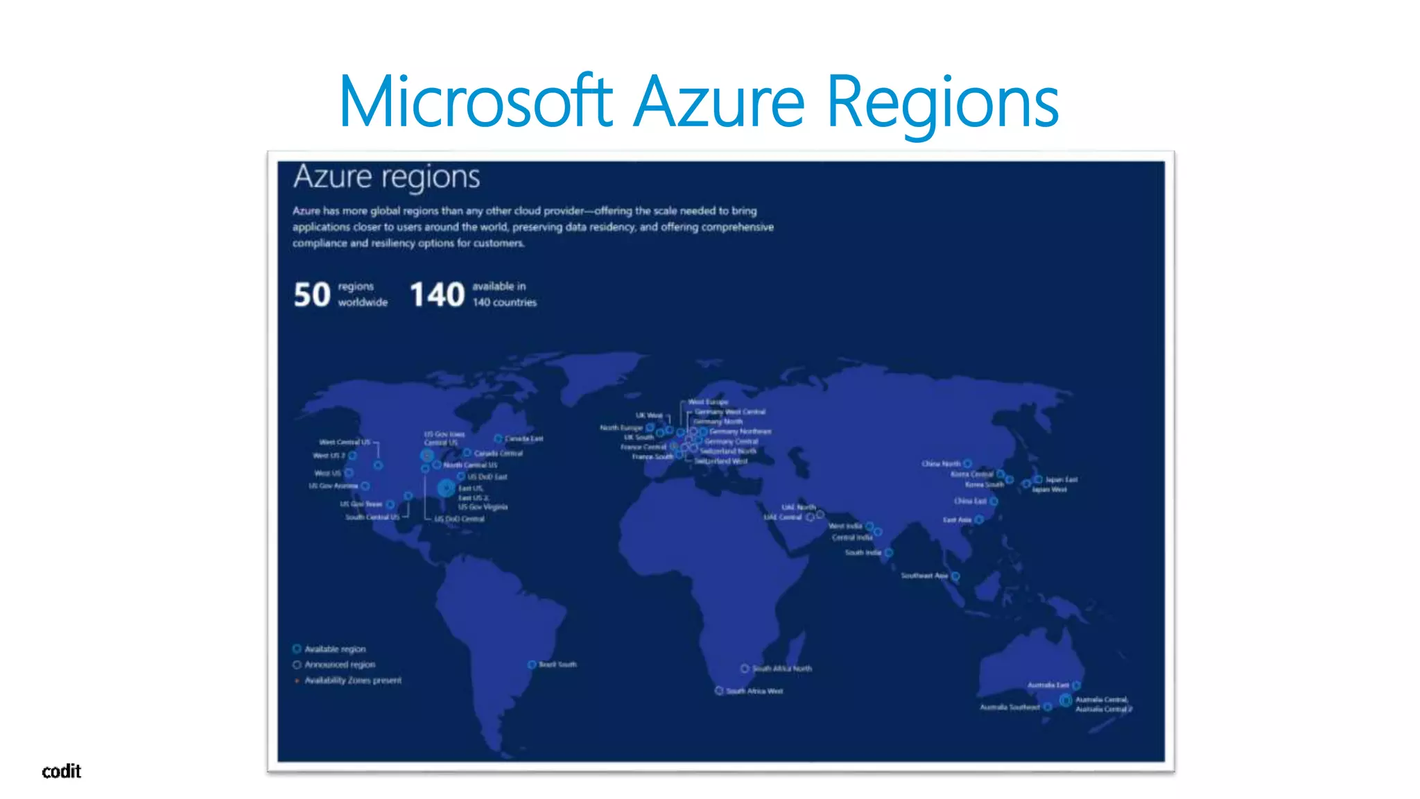 Microsoft Azure Regions
 