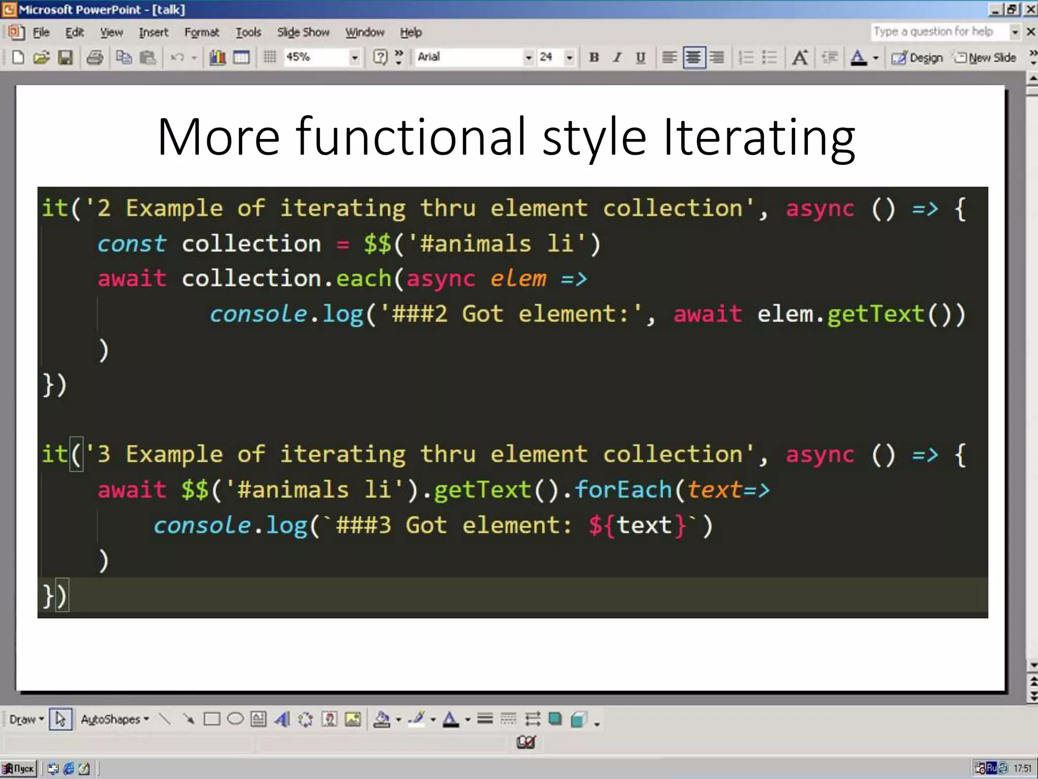 More functional style Iterating
 