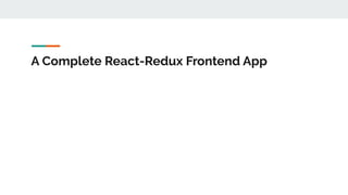 A Complete React-Redux Frontend App
 
