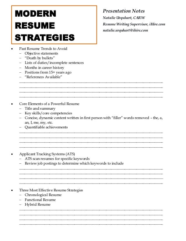 printable worksheet resume Modern Resume Strategies Handout printable worksheet resume Modern Resume Strategies Handout