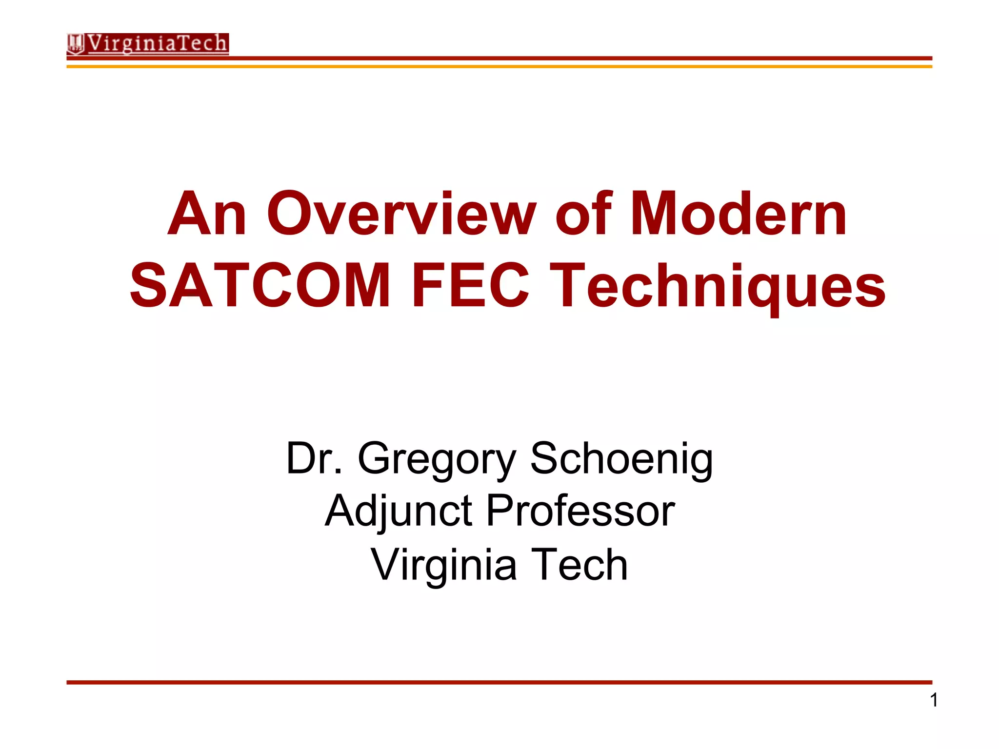 Modern SATCOM Forward Error Correction | PDF