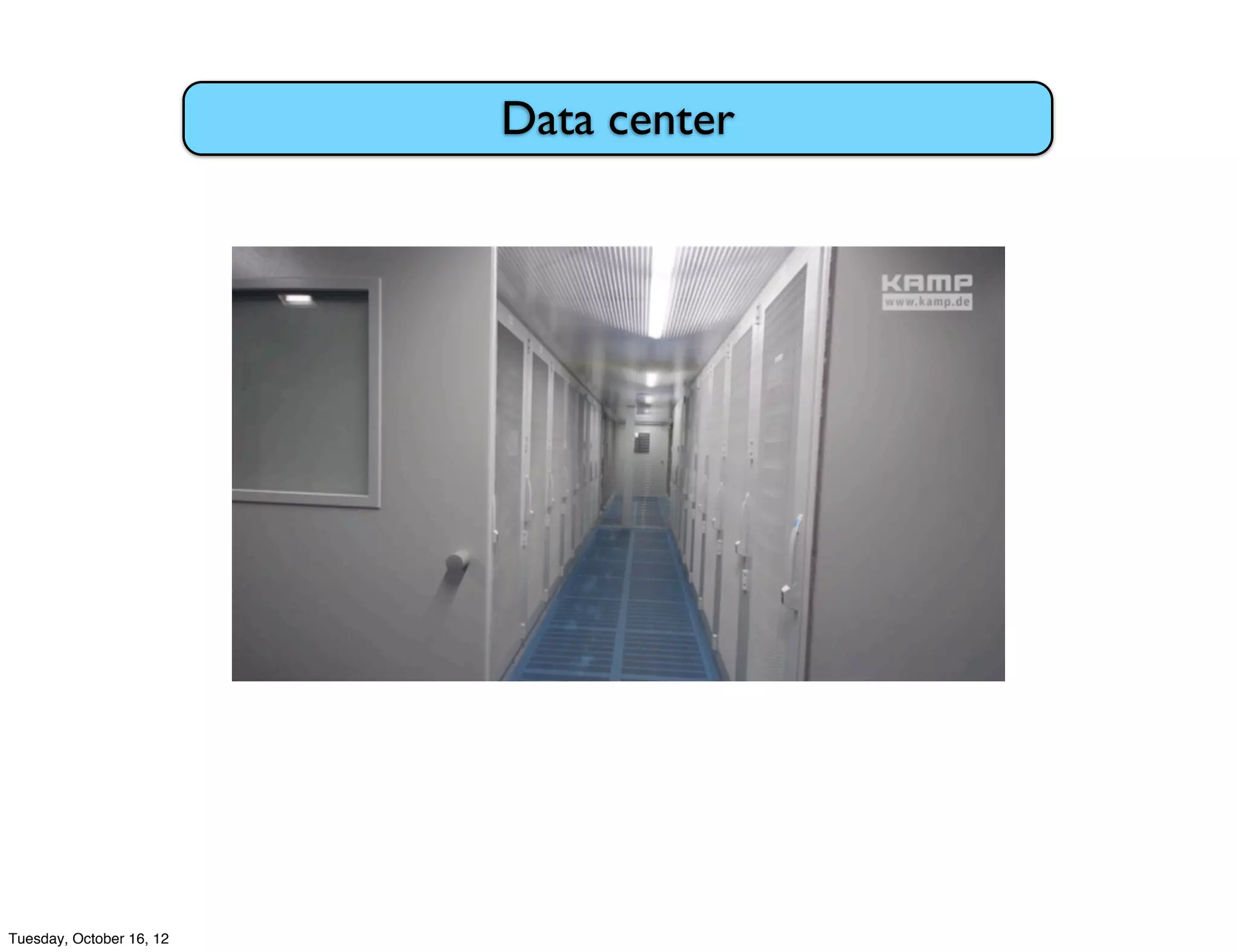 Data center




Tuesday, October 16, 12
 