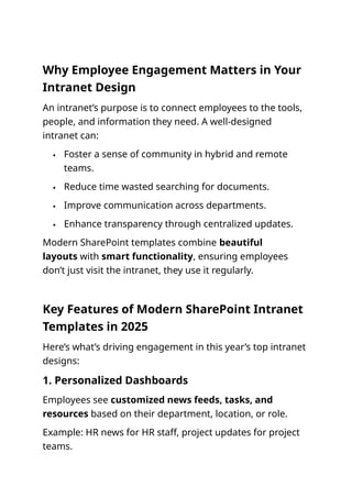 Modern SharePoint Intranet Templates That Boost Employee Engagement in ...