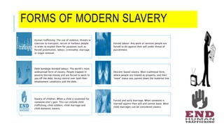 Modern Forms of Slavery