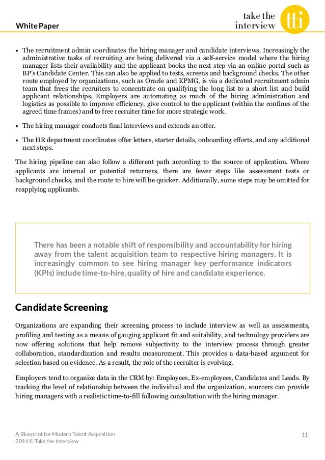 a blueprint for modern talent acquisition talent acquisition resume