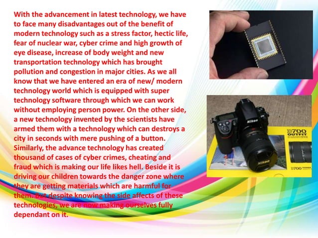 presentation on disadvantages of modern technology